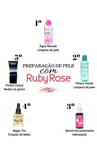 produtos ruby rose para preparar a pele oleosa para maquiagem